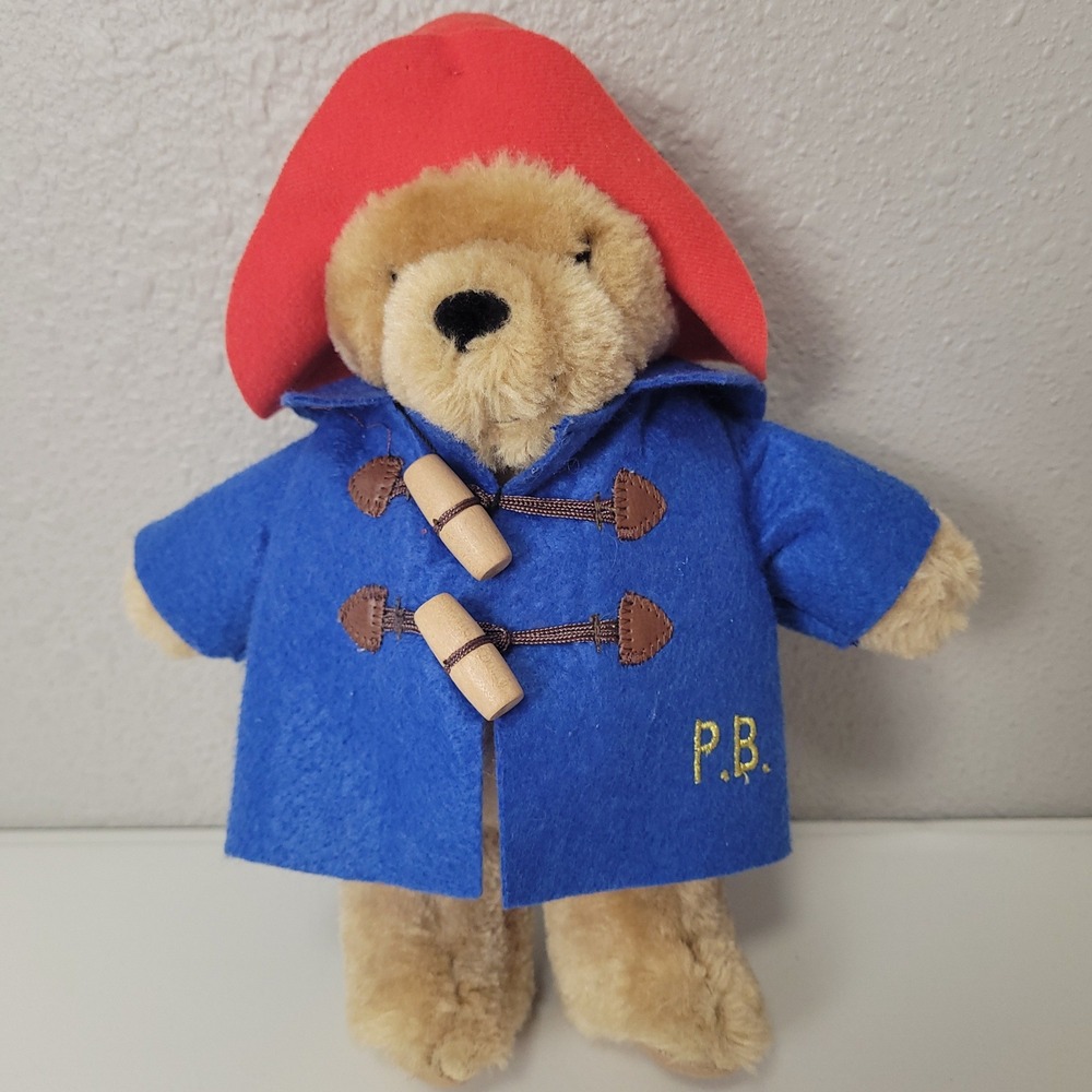 Paddington Bear Plush Rainbow Designs Blue Coat Red Hat P.B. 2016 PA1084 9.5in